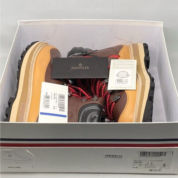 Moncler Leather Trek Hiking Boots size 45/us size 12 - Picture 14 of 16